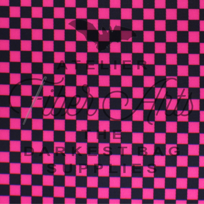 Waterproof Oxford - Hot Pink Checkerboard at Atelier Fiber Arts