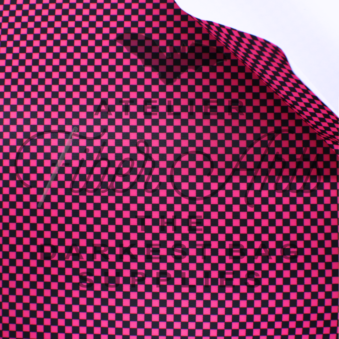 Waterproof Oxford - Hot Pink Checkerboard at Atelier Fiber Arts