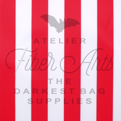 Waterproof Oxford - Red and White Stripes at Atelier Fiber Arts