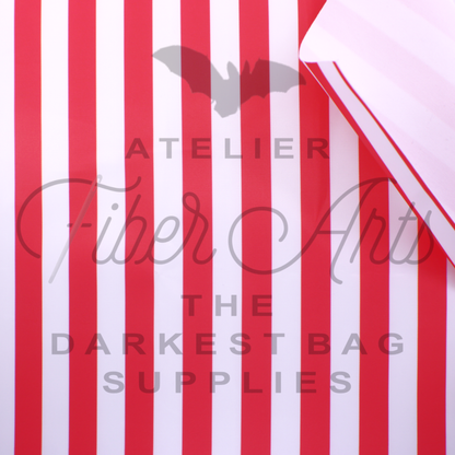 Waterproof Oxford - Red and White Stripes at Atelier Fiber Arts