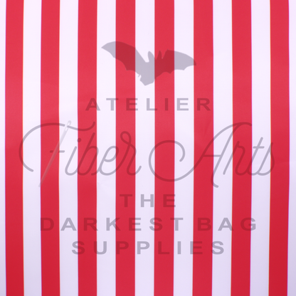 Waterproof Oxford - Red and White Stripes at Atelier Fiber Arts