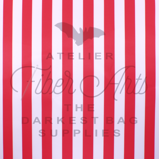 Waterproof Oxford - Red and White Stripes at Atelier Fiber Arts