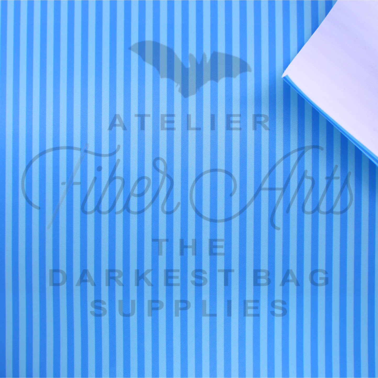 Waterproof Oxford - Light Blue and Azure Stripes at Atelier Fiber Arts