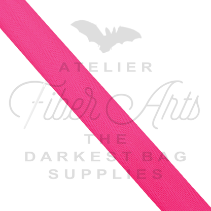 Webbing - Solid Hot Pink - 25mm (1in) sold by the meter at Atelier Fiber Arts