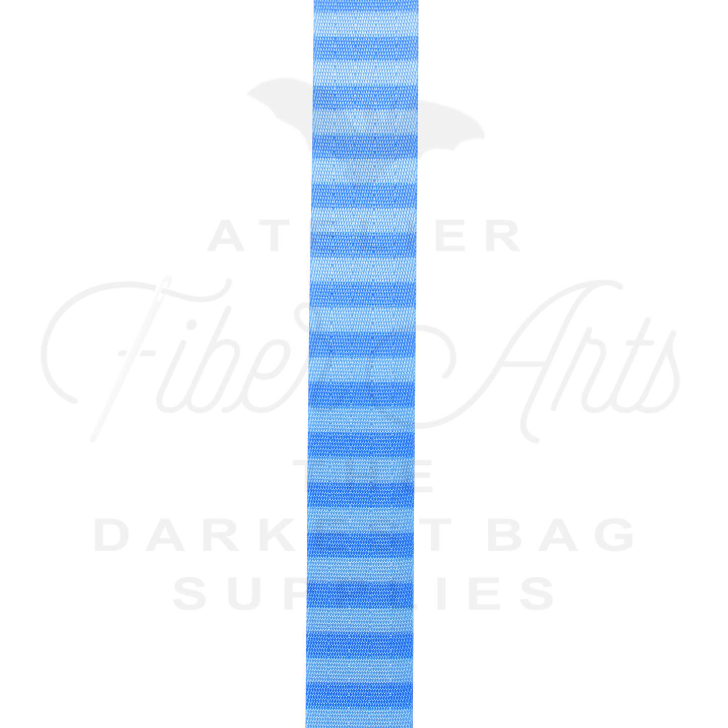 Webbing - Light Blue and Azure Stripes - 25mm (1in) sold by the meter at Atelier Fiber Arts
