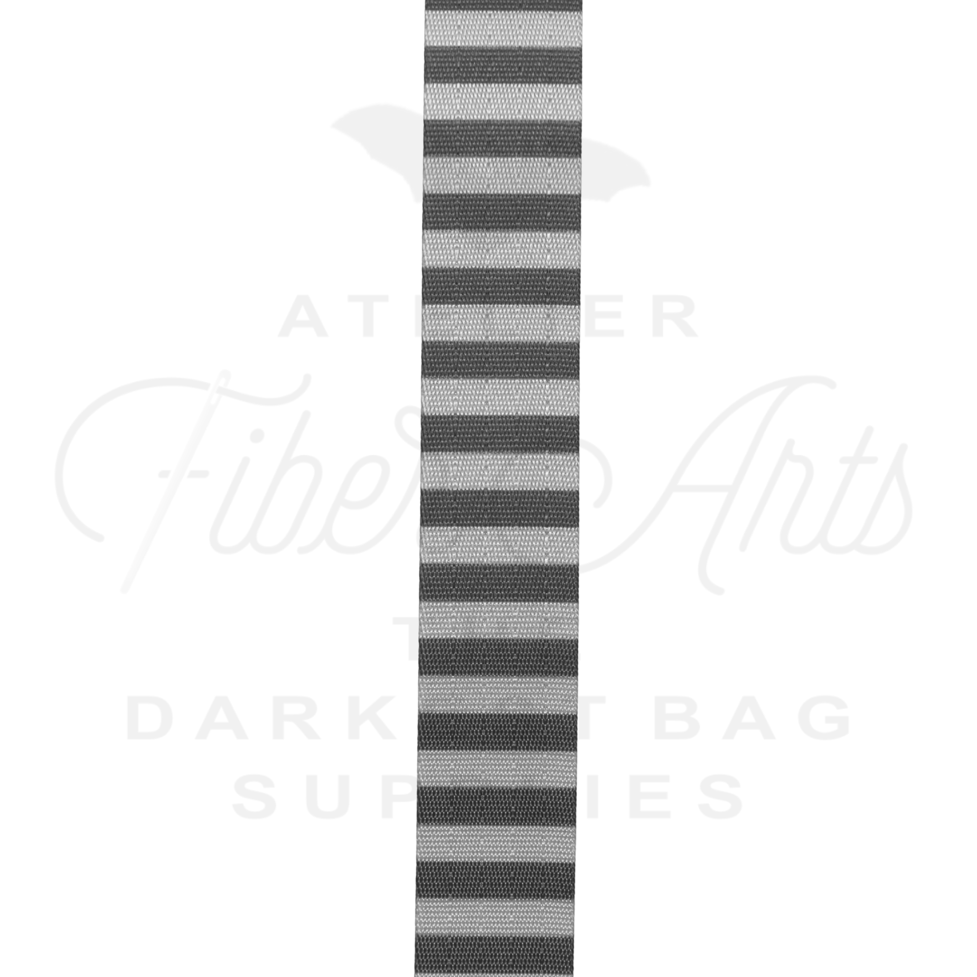 Webbing - Light and Dark Grey Stripes - 25mm (1in) sold by the meter at Atelier Fiber Arts