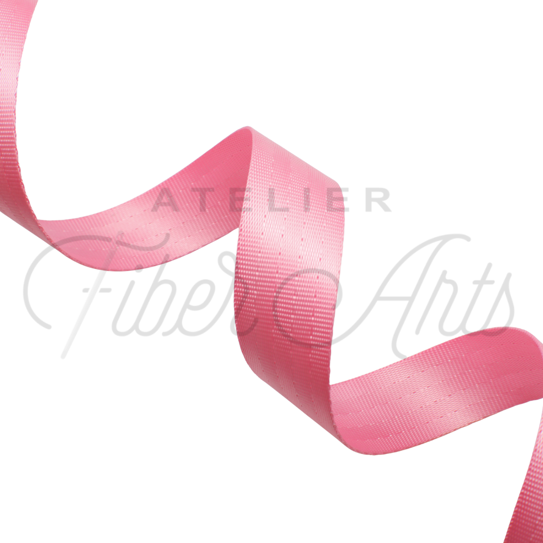 Webbing - LIGHT PINK - 25mm (1in) sold by the meter at Atelier Fiber Arts