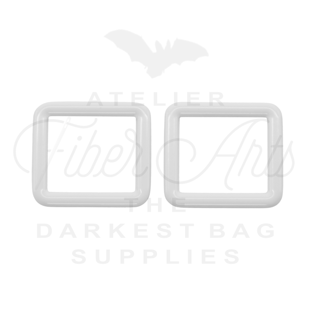 THICC(est) Rectangle Ring - 25mm (1inch) - WHITE - 2PCS at Atelier Fiber Arts