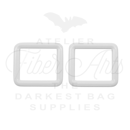THICC(est) Rectangle Ring - 25mm (1inch) - WHITE - 2PCS at Atelier Fiber Arts