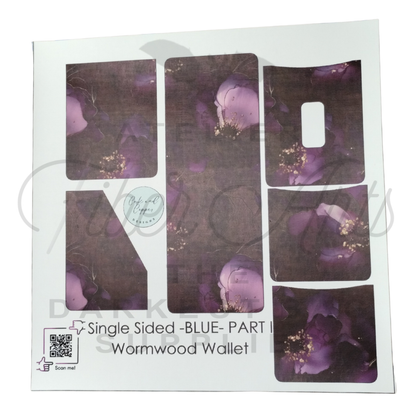 Wormwood Wallet - Cut and Sew - Single Sided - Part 1 - Smooth - Purple Pansy at Cork and Copper Designs