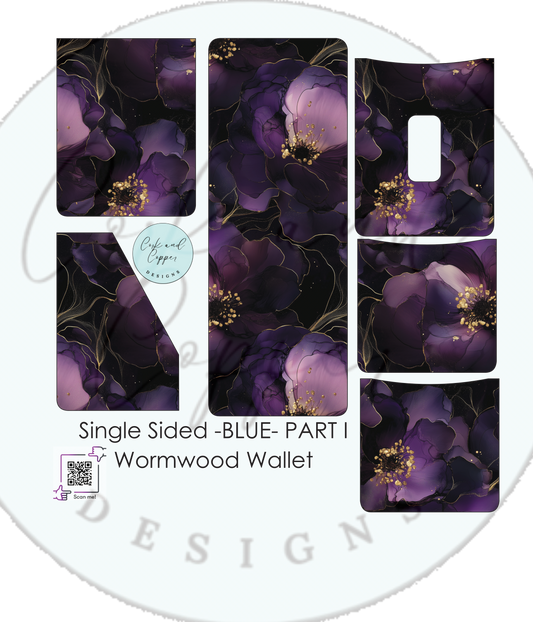 Wormwood Wallet - Cut and Sew - Single Sided - Part 1 - Smooth - Purple Pansy at Cork and Copper Designs