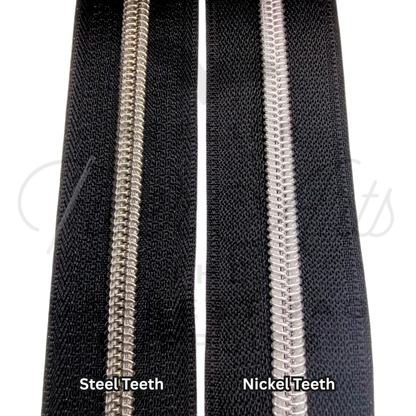 #5 Zipper - Black - Steel Teeth at Atelier Fiber Arts