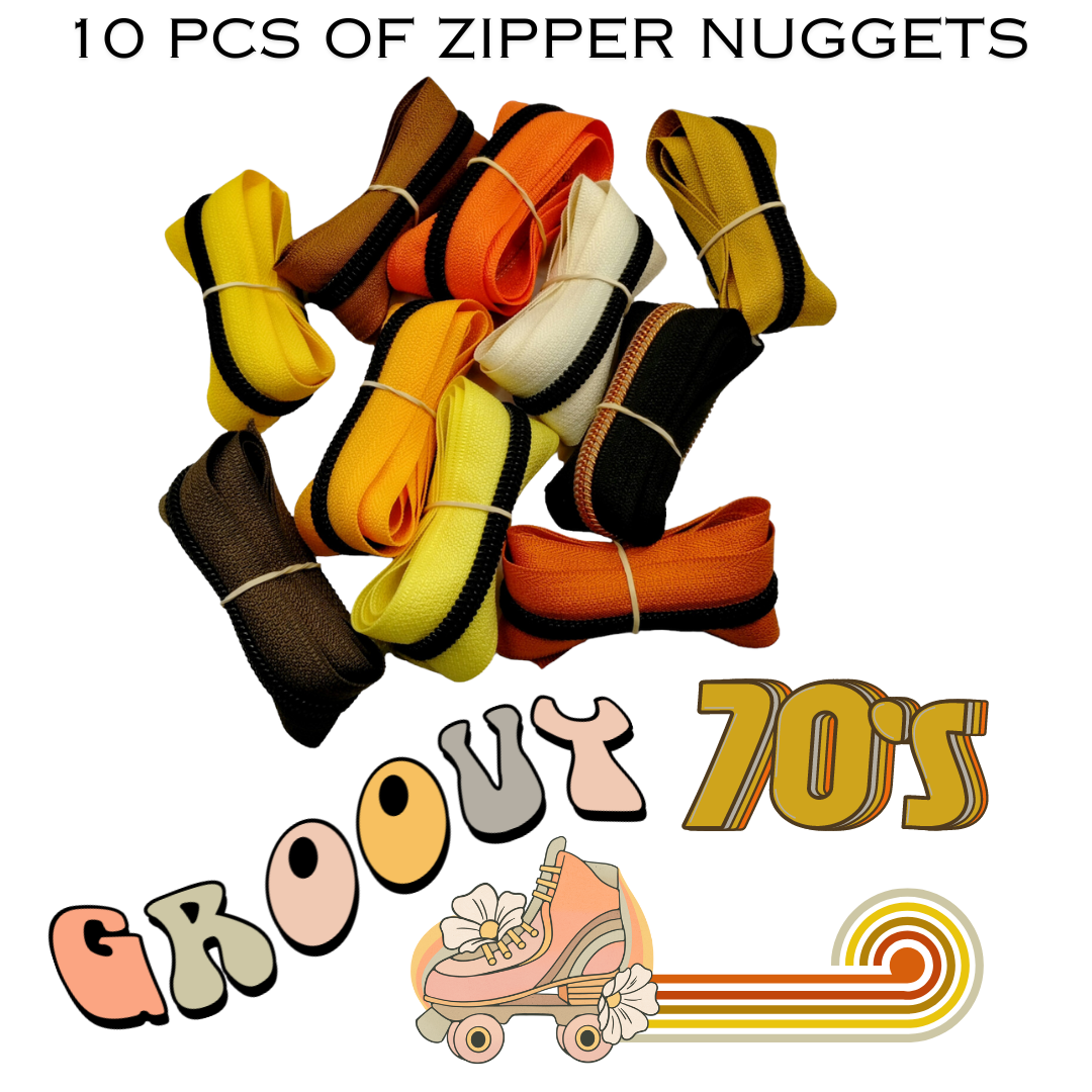 Zipper Nuggets Groovy 70's - 10 pcs Atelier Fiber Arts