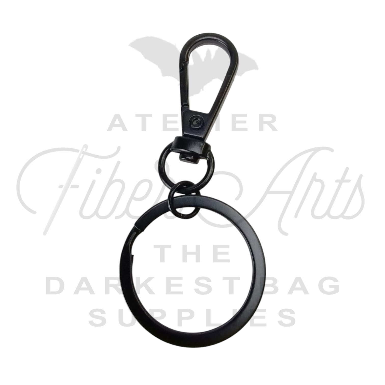 Key Chain Hardware - Matte Black at Atelier Fiber Arts