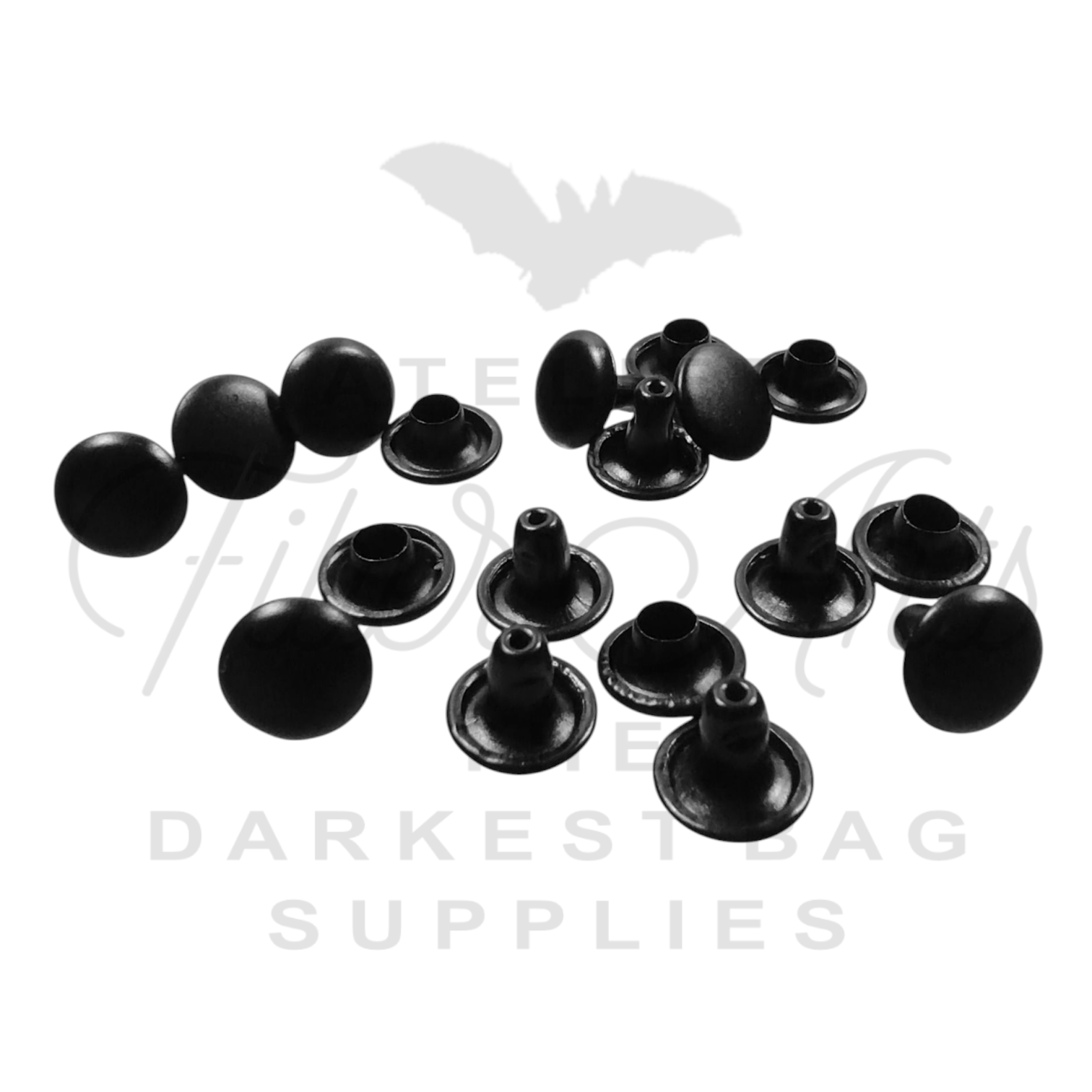 Rivets 8x6 Matte Black - 10 sets at Atelier Fiber Arts