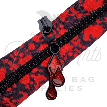 #5 Zipper - Blood Splatter - Black Teeth at Atelier Fiber Arts