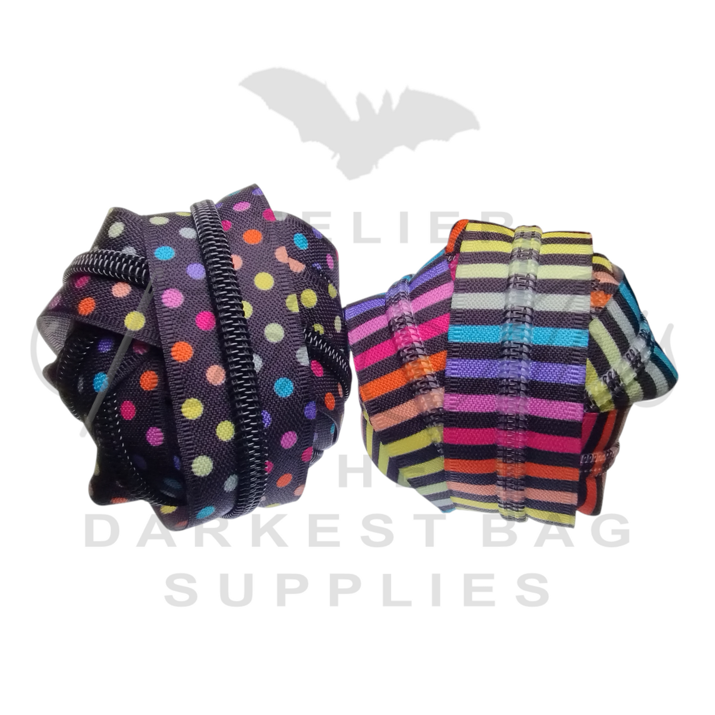 #5 Zipper - Multicolour Dots - BLK Teeth at Atelier Fiber Arts