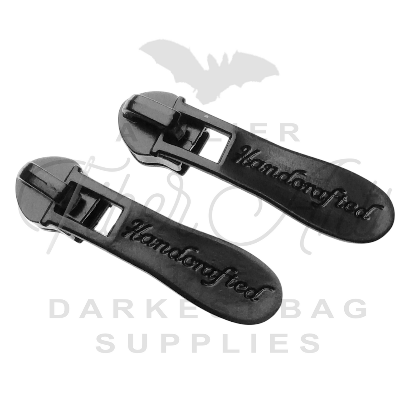 #5 Handcrafted Zipper Pulls in Matte Black at Atelier Fiber Arts