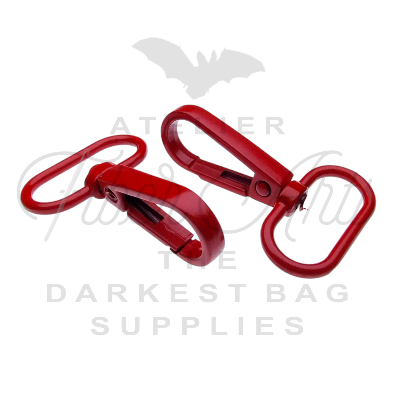 Swivel Hooks - Oval Bottom - 25mm (1in) - RED - 2 pcs at Atelier Fiber Arts