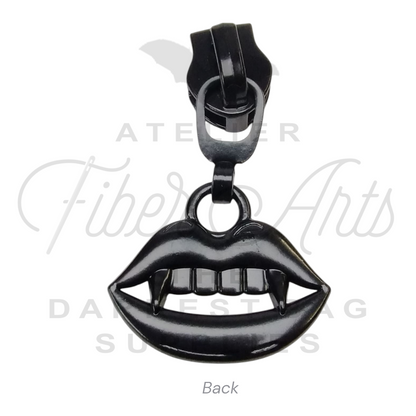 #5 Bite Me Zipper Pulls in Matte Black at Atelier Fiber Arts