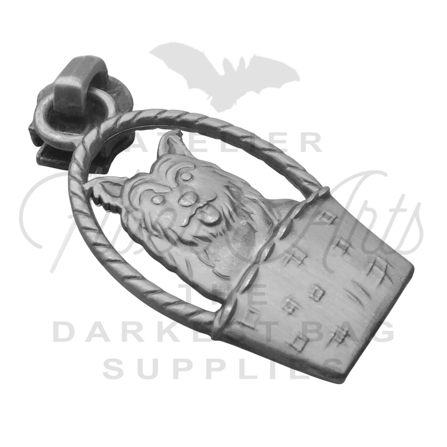 #5 And Your Little Dog Too Zipper Pulls in Antique Steel at Atelier Fiber Arts