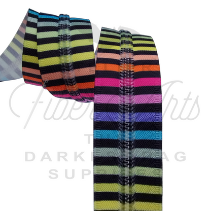 #5 Zipper - Multicolour Stripes - DTM Teeth at Atelier Fiber Arts