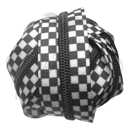 #5 Zipper -Checkerboard - Black Teeth at Atelier Fiber Arts