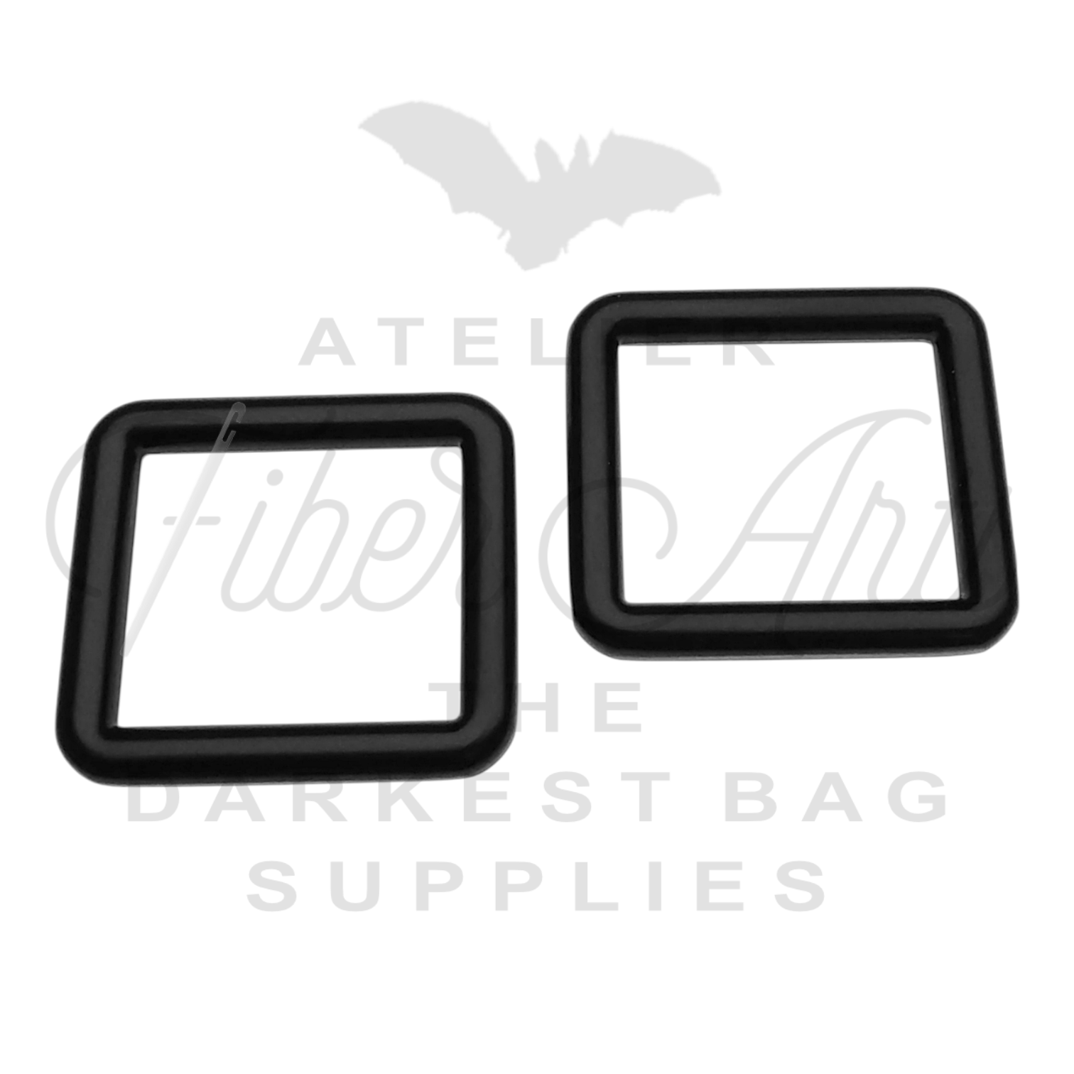 THICC(est) Rectangle Ring - 25mm (1inch) - MATTE BLACK - 2PCS at Atelier Fiber Arts