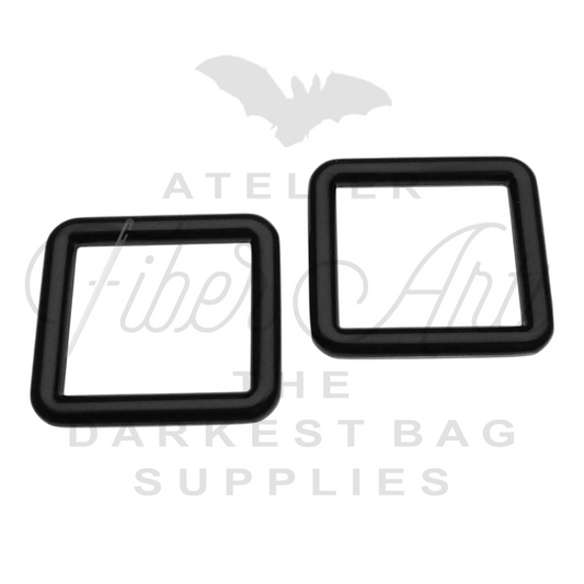 THICC(est) Rectangle Ring - 25mm (1inch) - MATTE BLACK - 2PCS at Atelier Fiber Arts