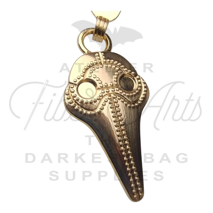 #5 Plague Doc Zipper Pulls in Brushed Gold at Atelier Fiber Arts
