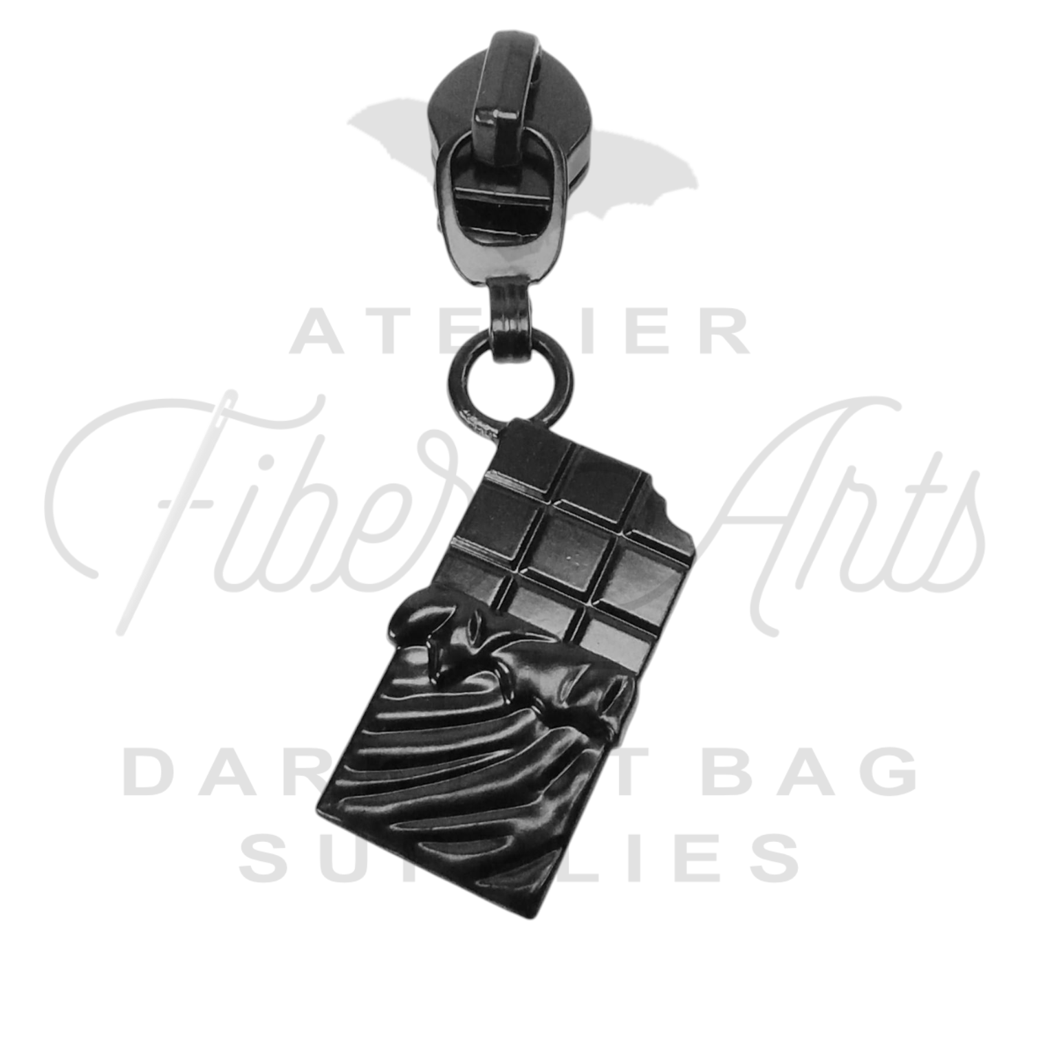 #5 Let's Choco-Bout It Zipper Pulls in Matte Black at Atelier Fiber Arts
