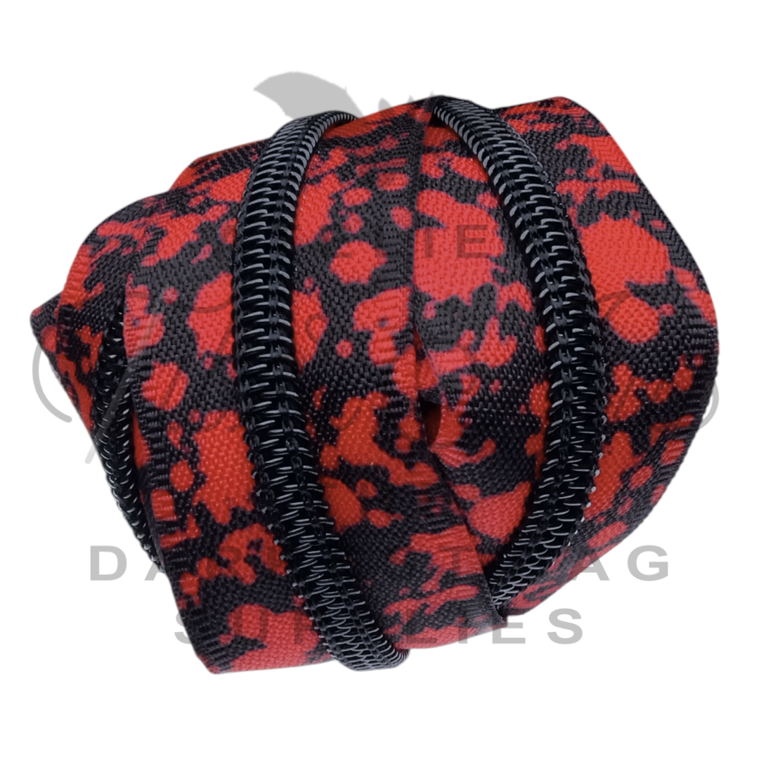 #5 Zipper - Blood Splatter - 2 meters pre-cut