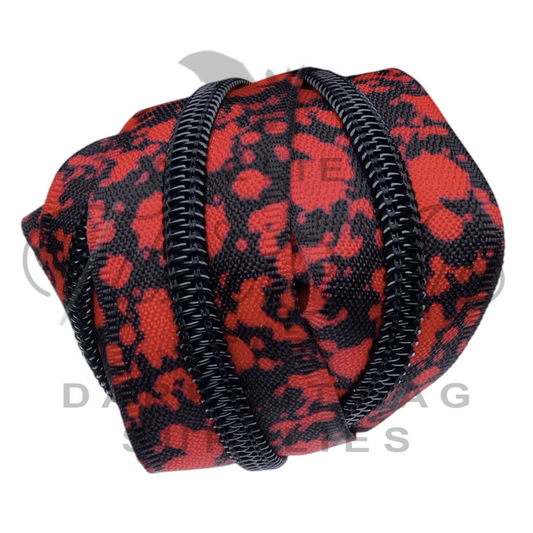 #5 Zipper - Blood Splatter - 2 meters pre-cut