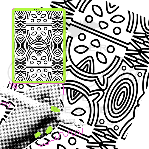 Colouring Page - Cat Face at Atelier Fiber Arts