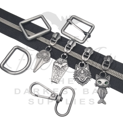 THICC(est) Adjustable Slider - 25mm (1inch) - Antique Steel - 2PCS at Atelier Fiber Arts