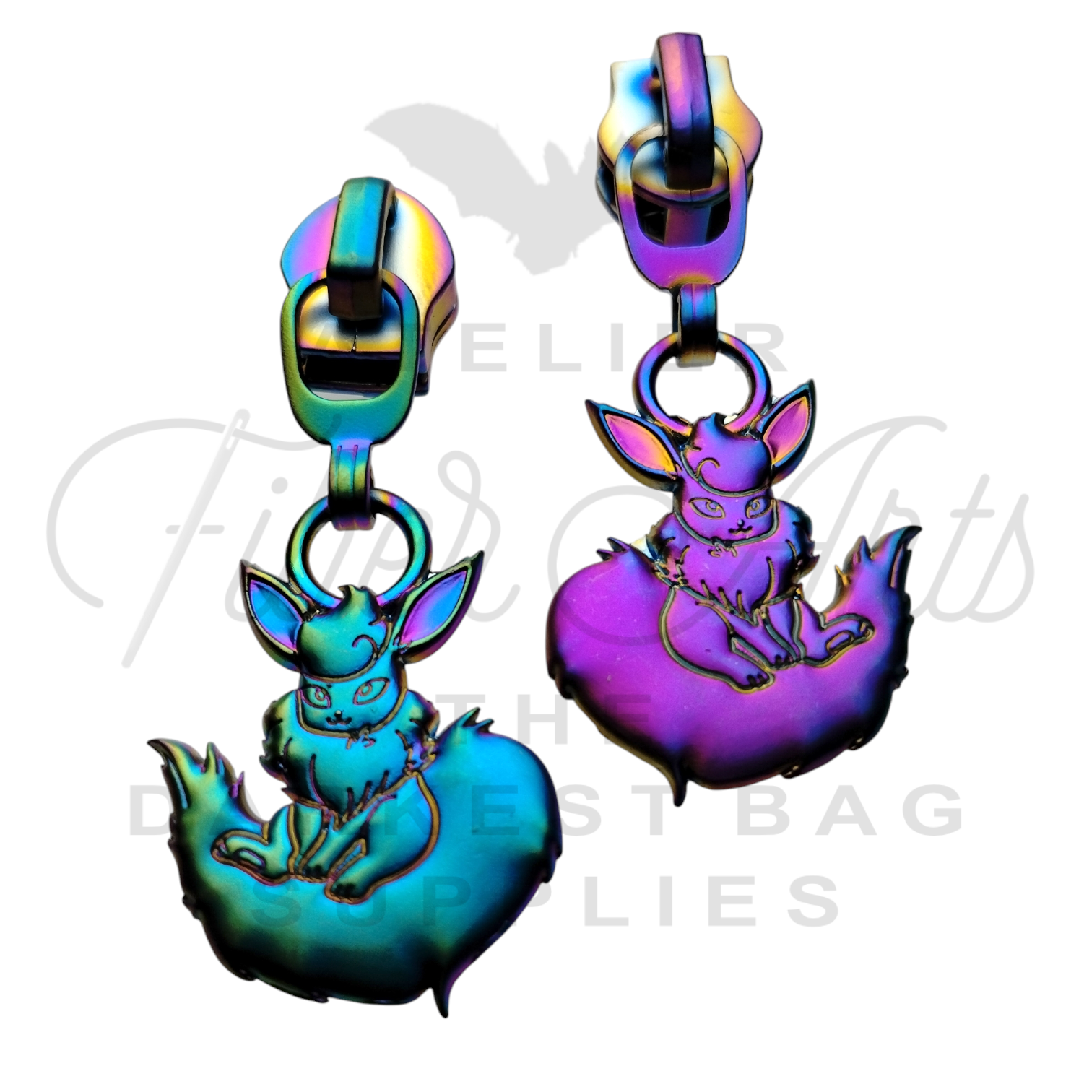 #5 Flare Eon Zipper Pulls in Matte Rainbow at Atelier Fiber Arts