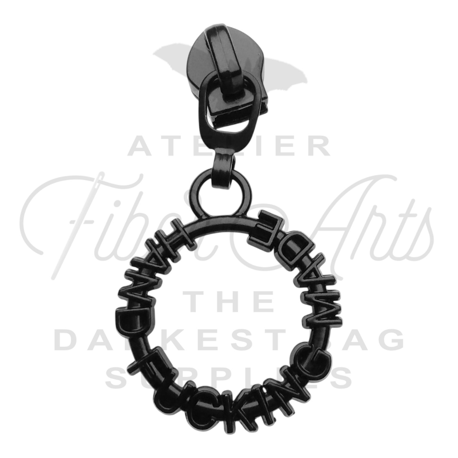 #5 Hand Ducking Made Zipper Pulls in Matte Black at Atelier Fiber Arts