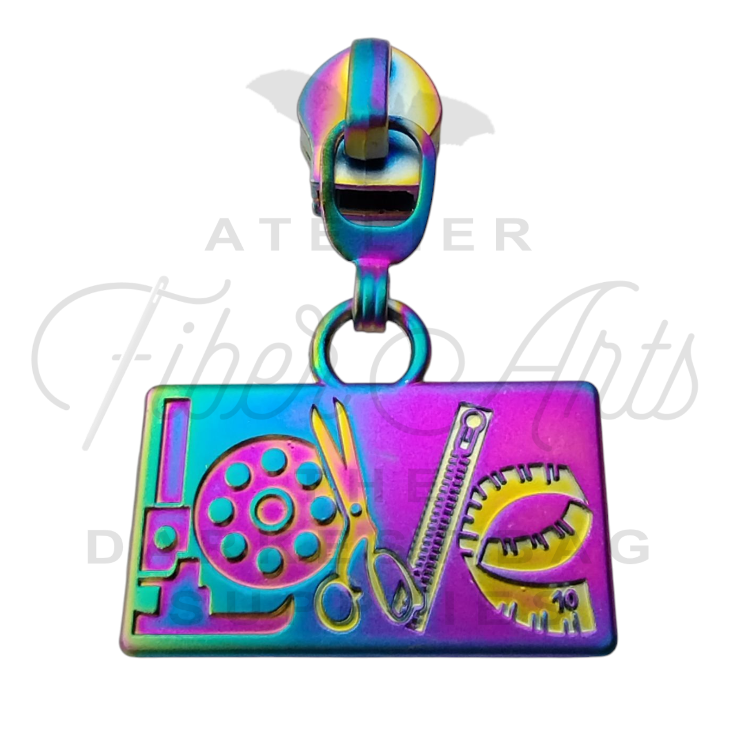 #5 Sew In Love Zipper Pulls in Matte Rainbow at Atelier Fiber Arts