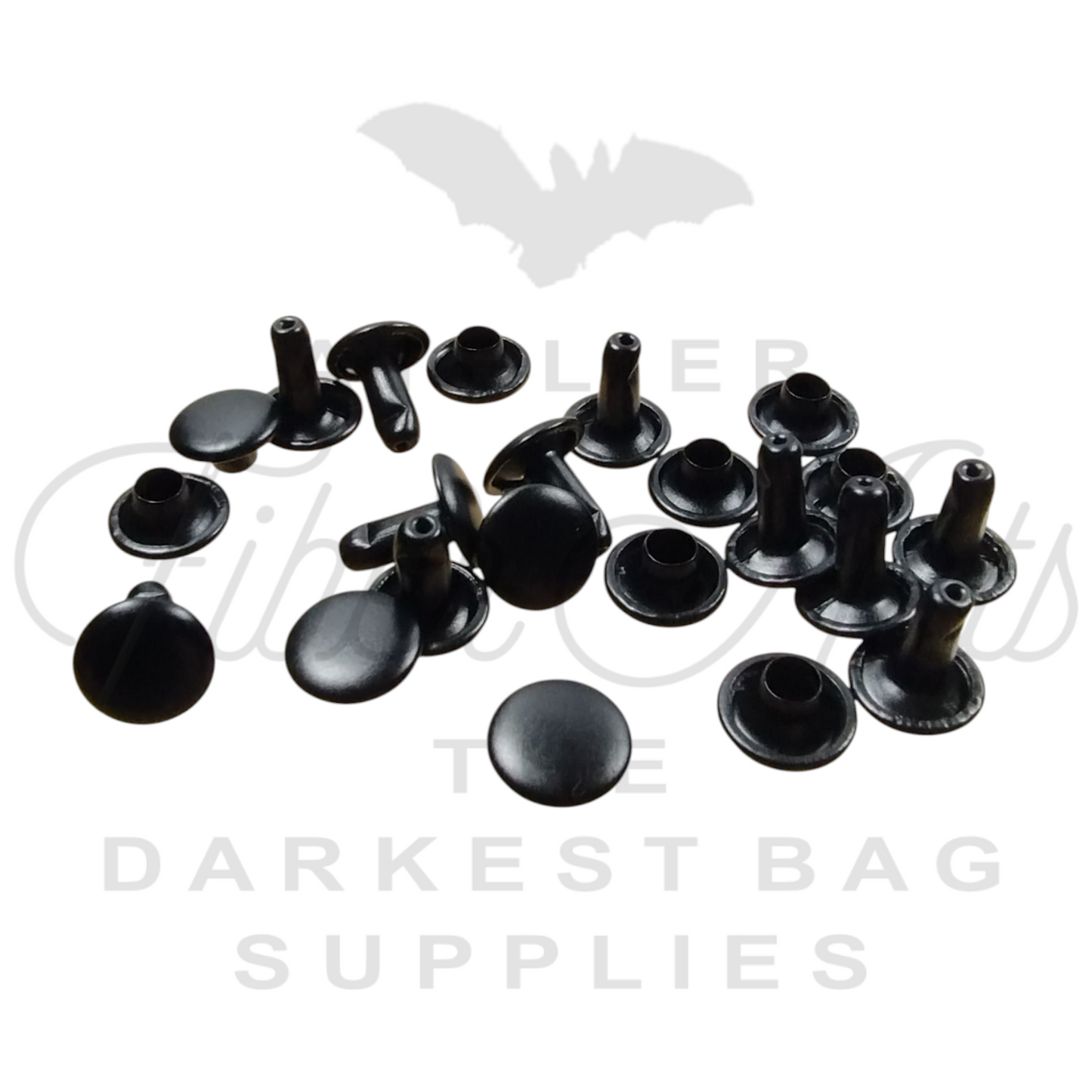 Rivets 8x8 Matte Black - 10 sets at Atelier Fiber Arts