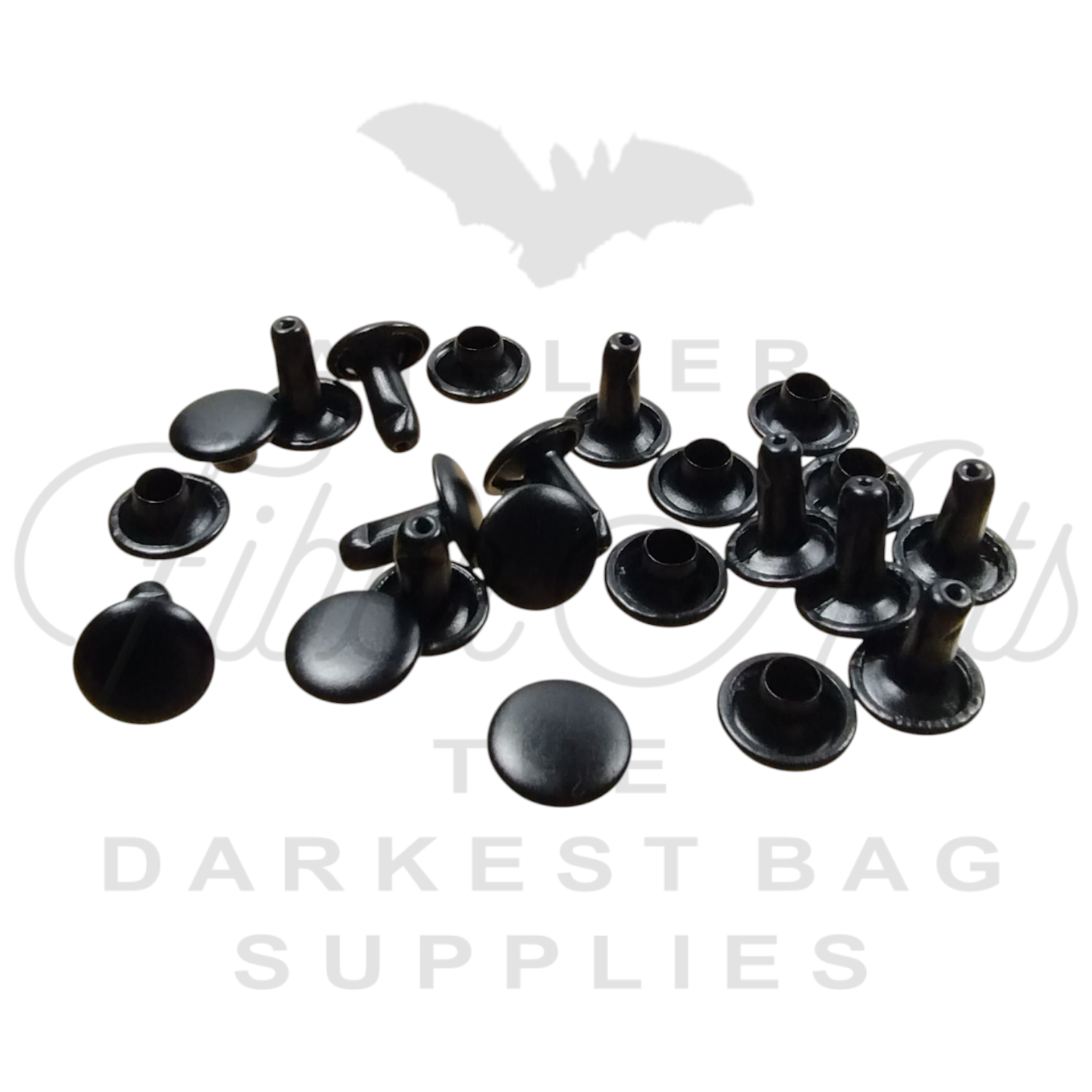 Rivets 8x8 Matte Black - 10 sets at Atelier Fiber Arts