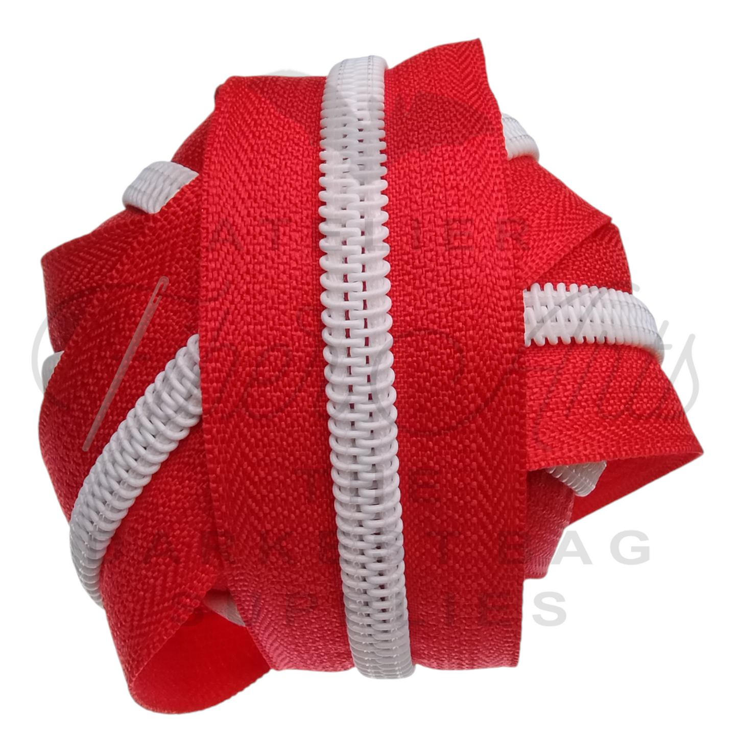 #5 Zipper - Maple Red - White Teeth at Atelier Fiber Arts