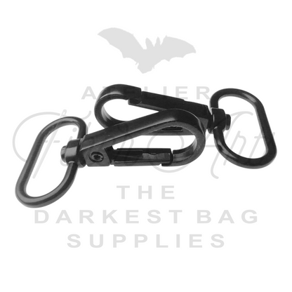 Swivel Hooks - Oval Bottom - 25mm (1in) - Matte Black - 2 pcs at Atelier Fiber Arts