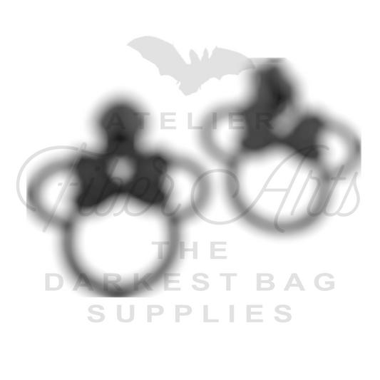 #5 Ms. Rat Face Zipper Pulls in Matte Black at Atelier Fiber Arts