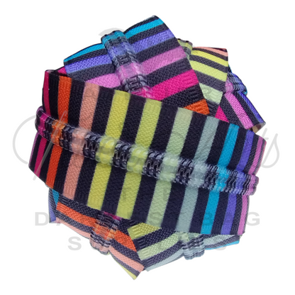 #5 Zipper - Multicolour Stripes - DTM Teeth at Atelier Fiber Arts