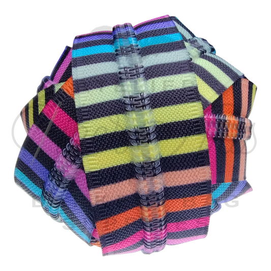 #5 Zipper - Multicolour Stripes - DTM Teeth at Atelier Fiber Arts