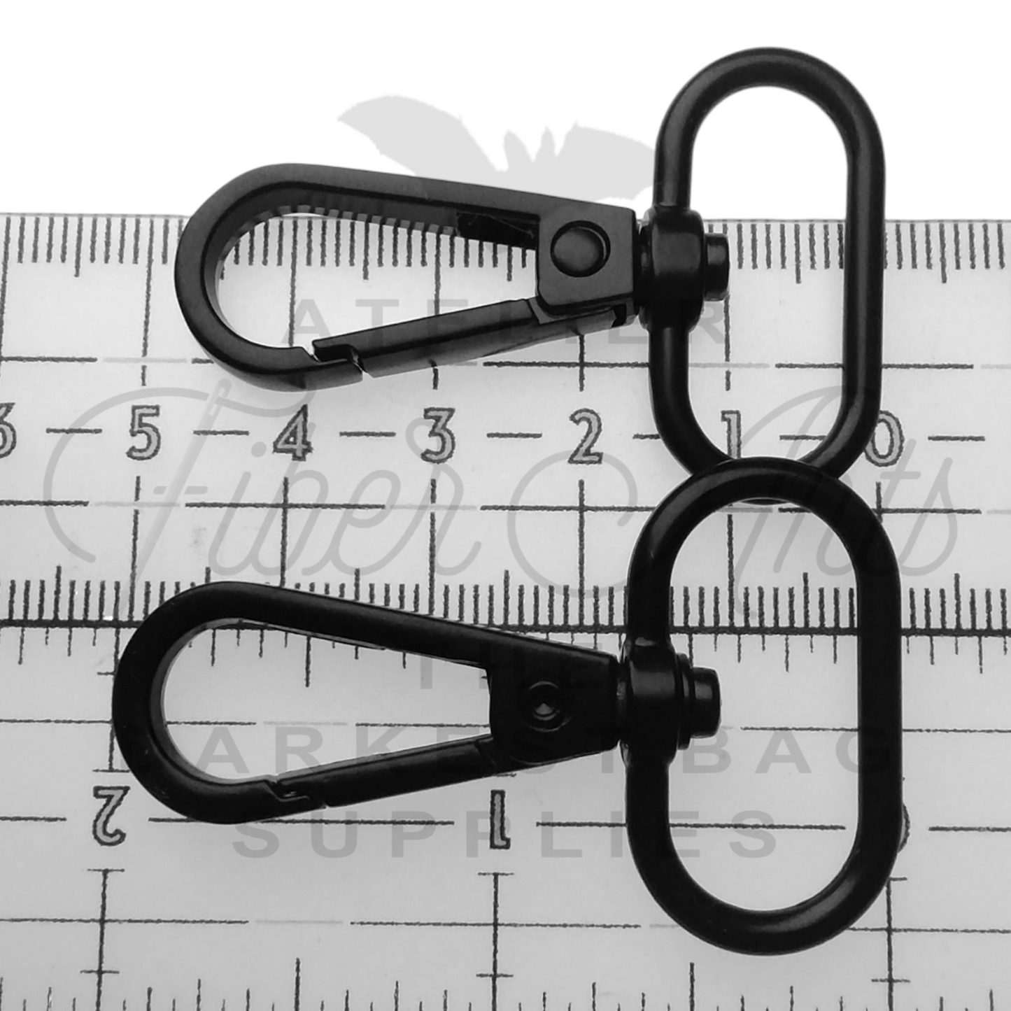 Swivel Hooks - Oval Bottom - 25mm (1in) - Matte Black - 2 pcs at Atelier Fiber Arts