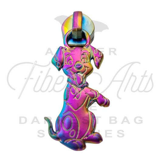 #5 Dalmation Zipper Pulls in Matte Rainbow at Atelier Fiber Arts