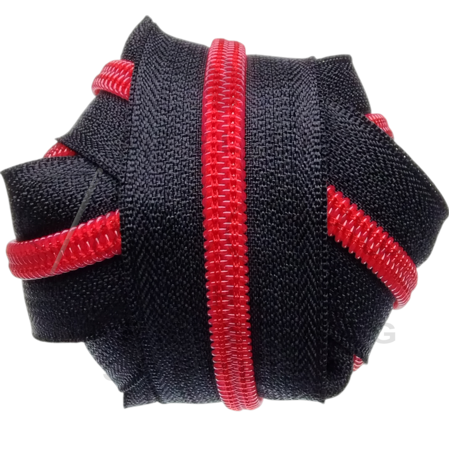 #5 Zipper - Black - Red Teeth at Atelier Fiber Arts