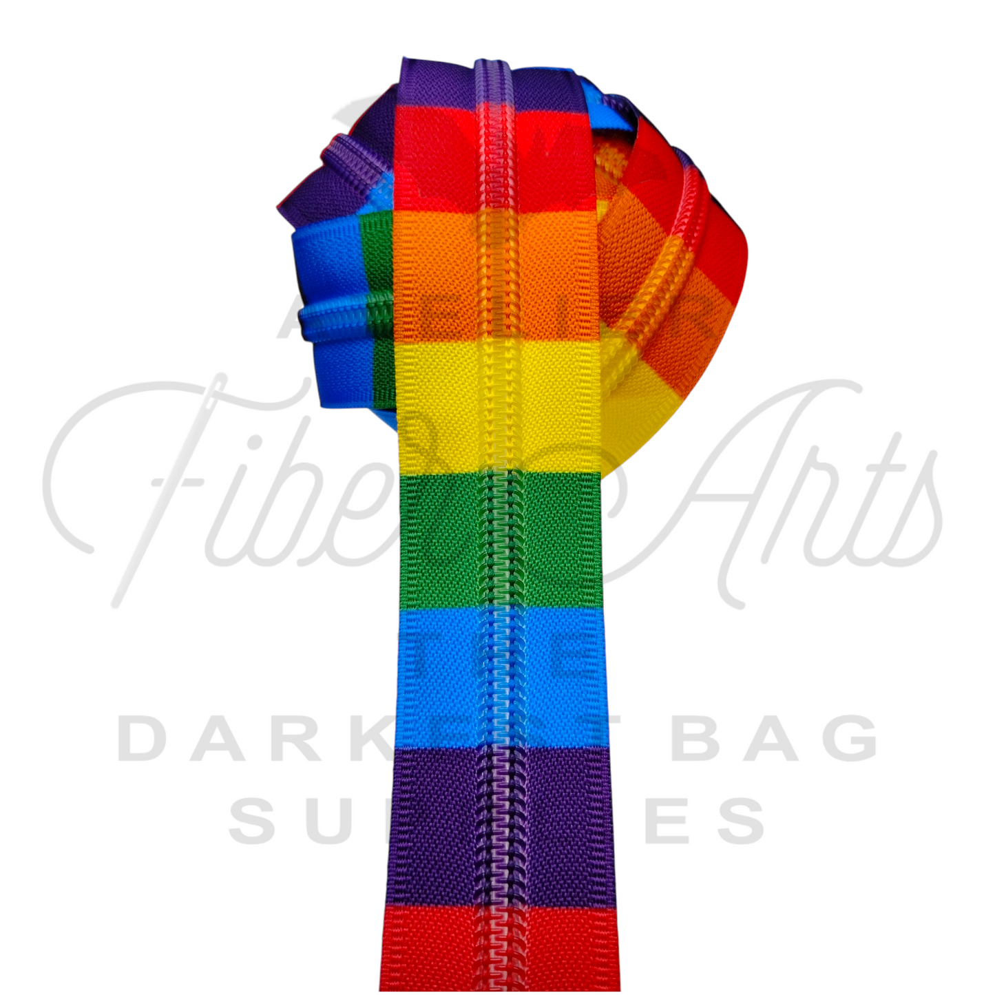 #5 Zipper - Rainbow Stripes - DTM Teeth at Atelier Fiber Arts