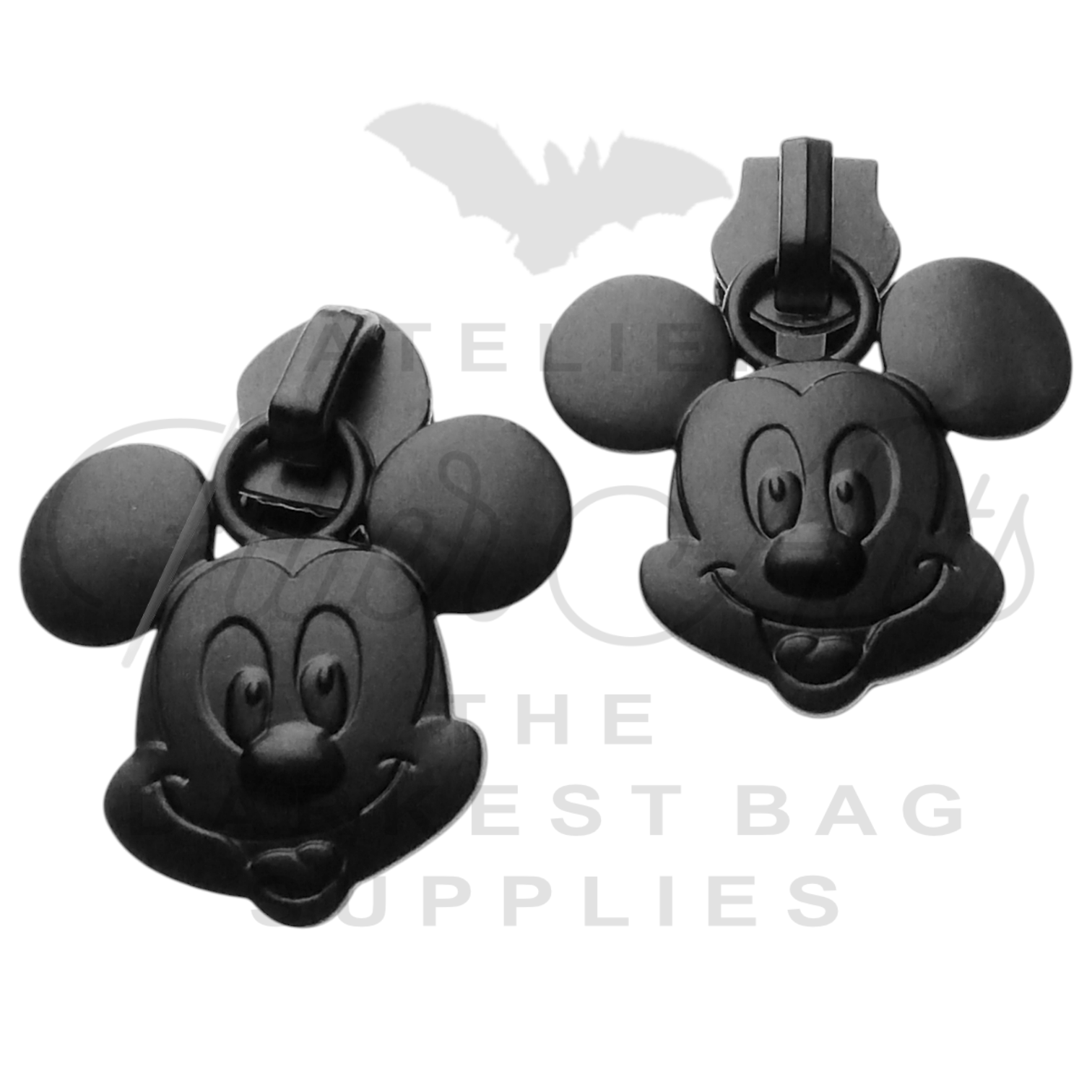 #5 Rat Face Zipper Pulls in Matte Black at Atelier Fiber Arts